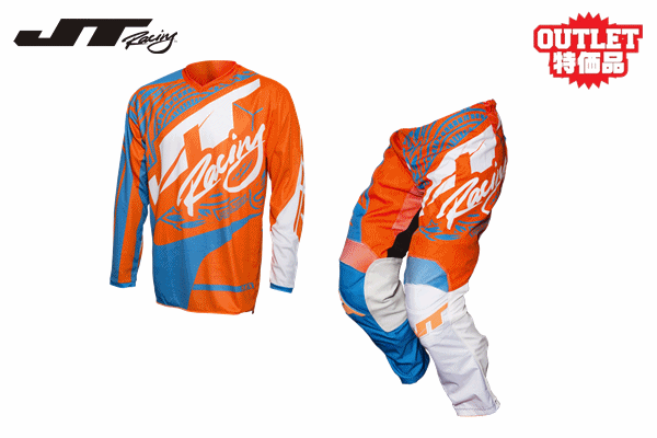 【OUTLET】11,800円 17 JT Racing “FLEX VICTORY” 上下セット シアン/フローオレンジ 【OUTLET】11,800円 17 JT Racing “FLEX VICTORY” 上下セット シアン/フローオレンジ