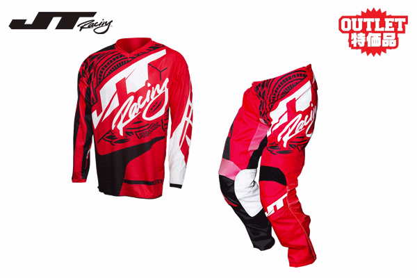 【OUTLET】11,800円 17 JT Racing “FLEX VICTORY” 上下セット レッド/ブラック 【OUTLET】11,800円 17 JT Racing “FLEX VICTORY” 上下セット レッド/ブラック