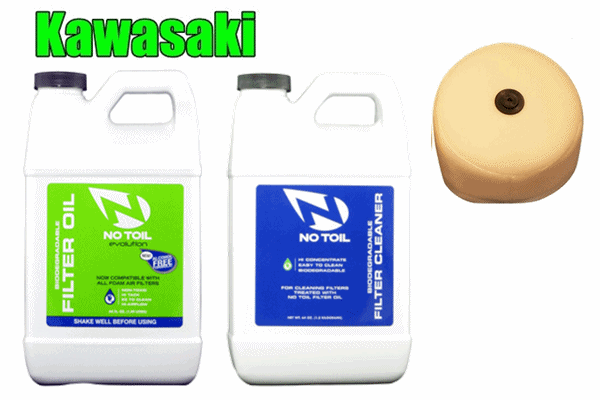 【3点セット】NO TOIL KAWASAKI フィルター + グリーンフィルターオイル + クリーナー 【3点セット】NO TOIL KAWASAKI フィルター + グリーンフィルターオイル + クリーナー