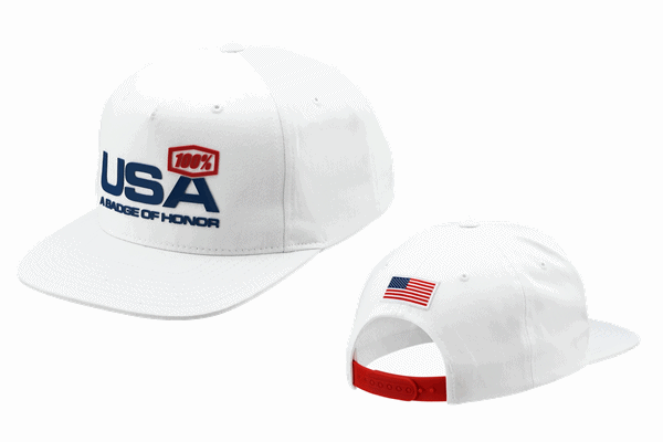 100% 18faモデル “NATIONS” Snapback キャップ ホワイト 100% 18faモデル “NATIONS” Snapback キャップ ホワイト