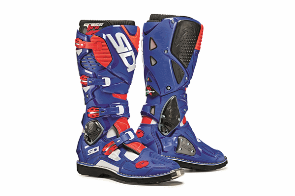 SIDI CROSSFIRE 3 縫付式MXフラットソールモデル ホワイト/ブルー/フローレッド SIDI CROSSFIRE 3 縫付式MXフラットソールモデル ホワイト/ブルー/フローレッド