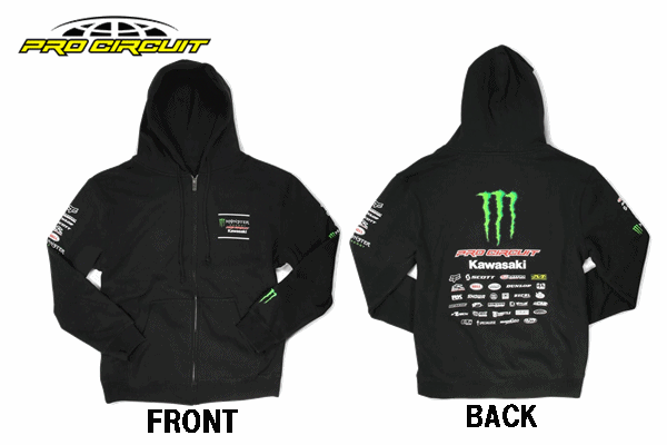 PROCIRCUIT 19デザイン “MONSTER TEAM FULL LOGO” 【パーカー】ブラック PROCIRCUIT 19デザイン “MONSTER TEAM FULL LOGO” 【パーカー】ブラック