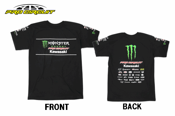 PROCIRCUIT 19デザイン “MONSTER TEAM FULL LOGO” 【Tシャツ】ブラック PROCIRCUIT 19デザイン “MONSTER TEAM FULL LOGO” 【Tシャツ】ブラック