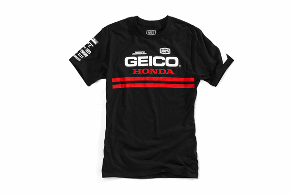 【入荷しました!】19年モデル 100% “GEICO/HONDA” CONTRAIL Tシャツ ブラック 【入荷しました!】19年モデル 100% “GEICO/HONDA” CONTRAIL Tシャツ ブラック
