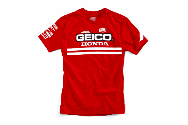 【入荷しました!】19年モデル 100% “GEICO/HONDA” CONTRAIL Tシャツ レッド 【入荷しました!】19年モデル 100% “GEICO/HONDA” CONTRAIL Tシャツ レッド